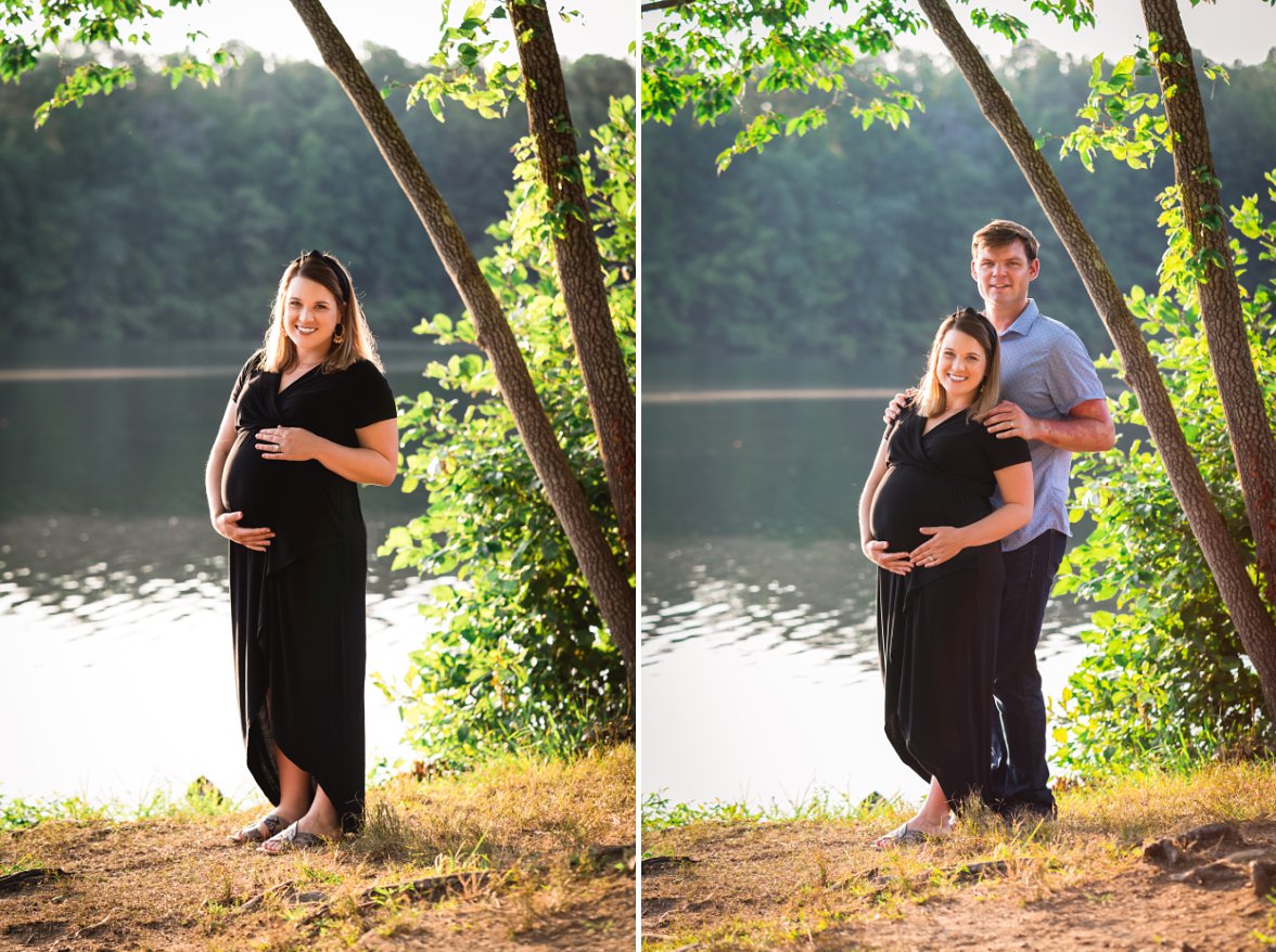 expecting parents by a pond | Charlottesville VA Maternity Photographer