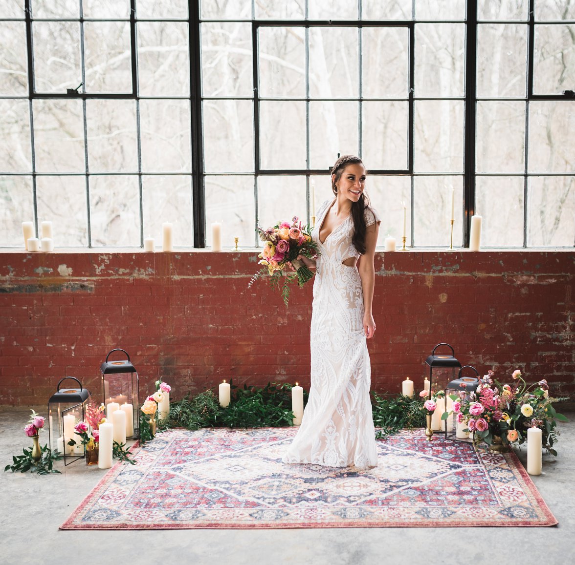 bride holding bouquet smiling | Charlottesville Wedding Photographer