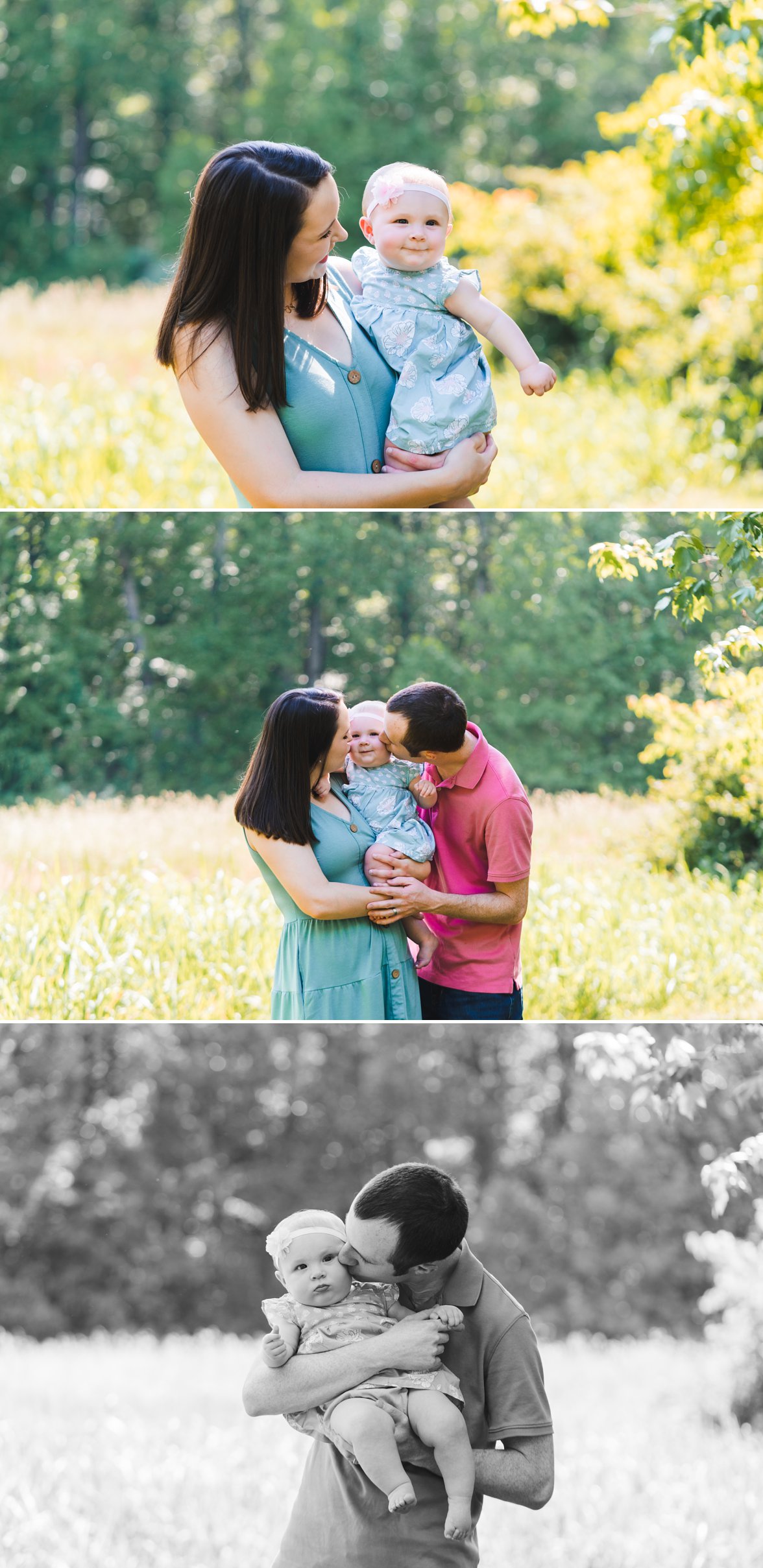 family of three with baby girl | Family Photographer in Charlottesville