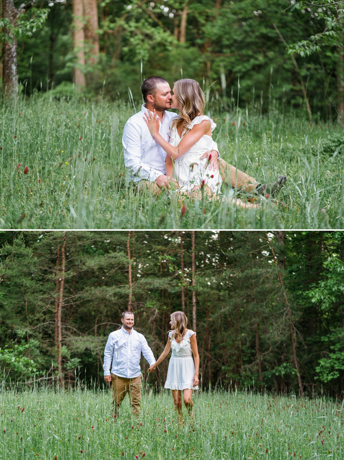 man and woman in field | Dayton, OH Engagement Photos