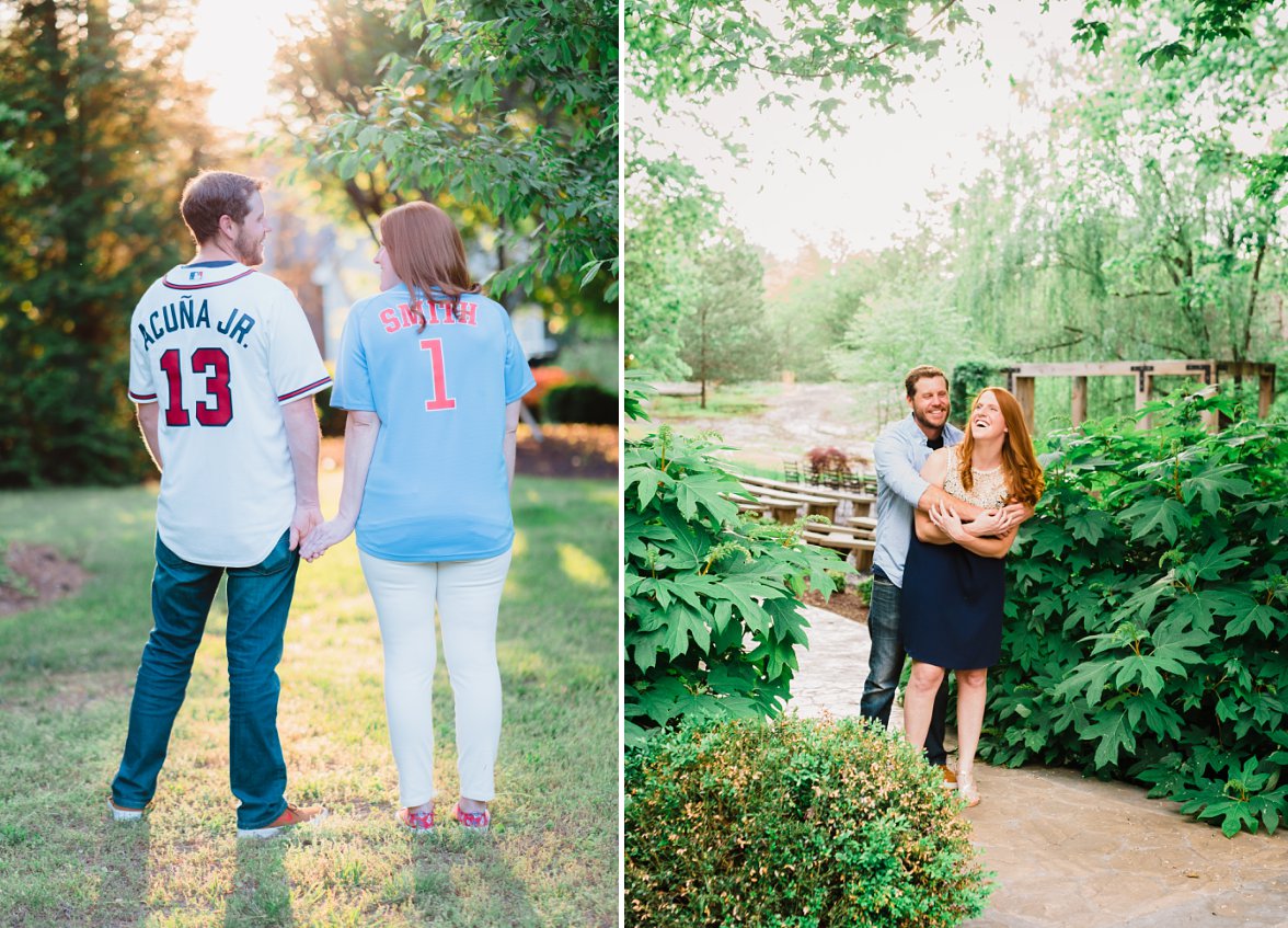 Couple in two different outfits for engagement session | What to Wear for Engagement Photos