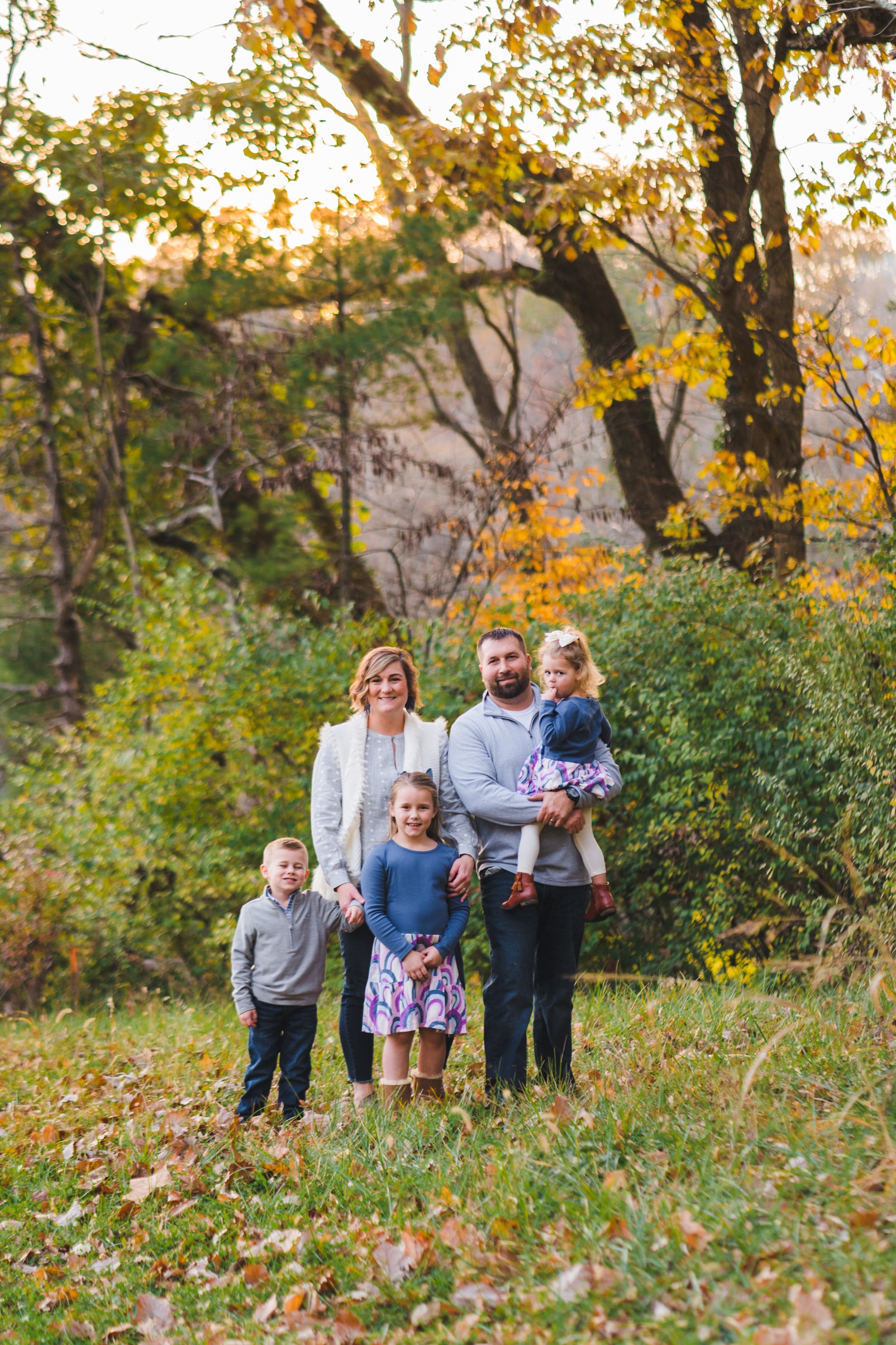 Family of five standing outside in the fall | Dayton Ohio Photographer