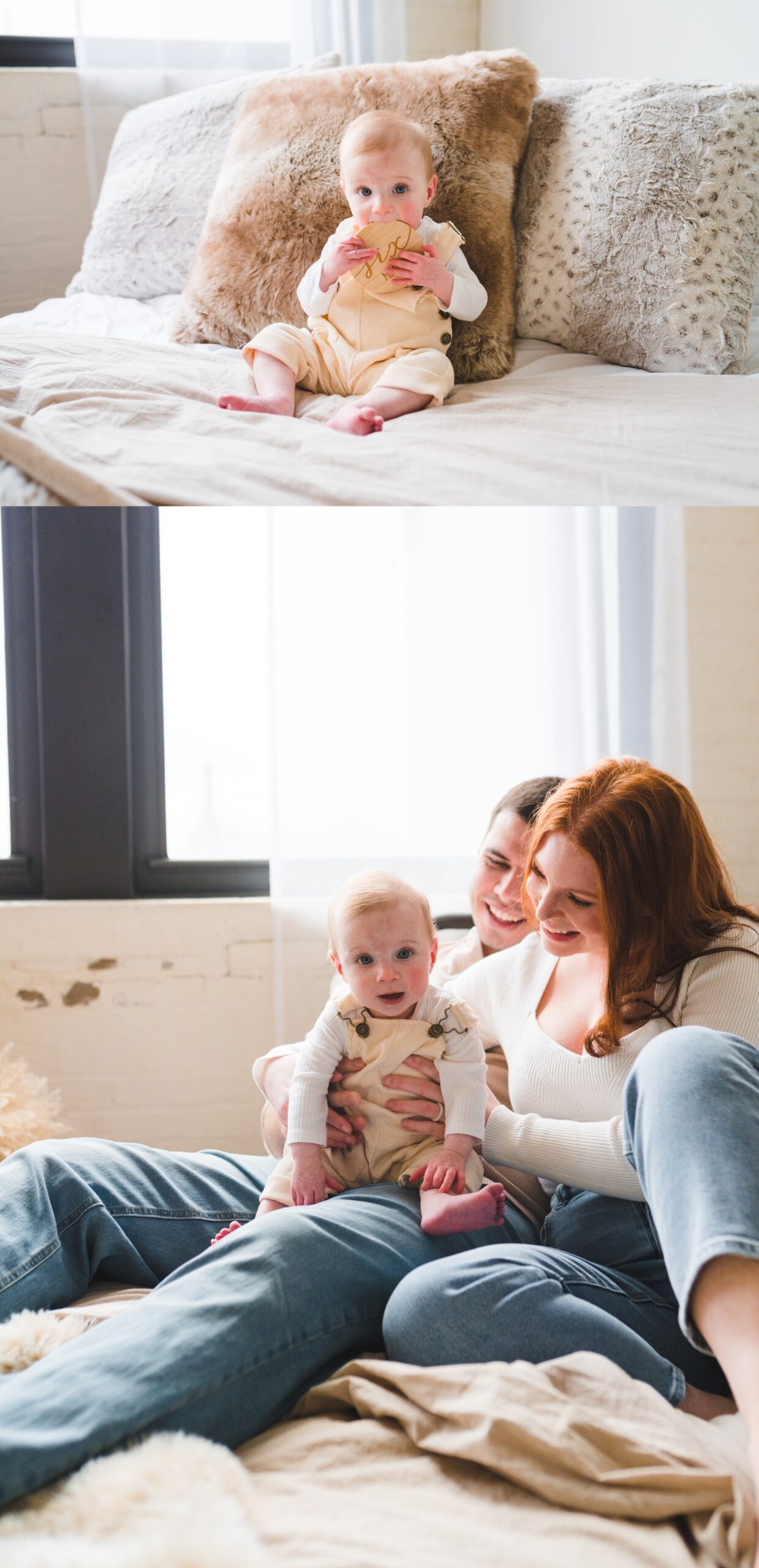baby on bed with parents | Montgomery Alabama Family Lifestyle Photographer 