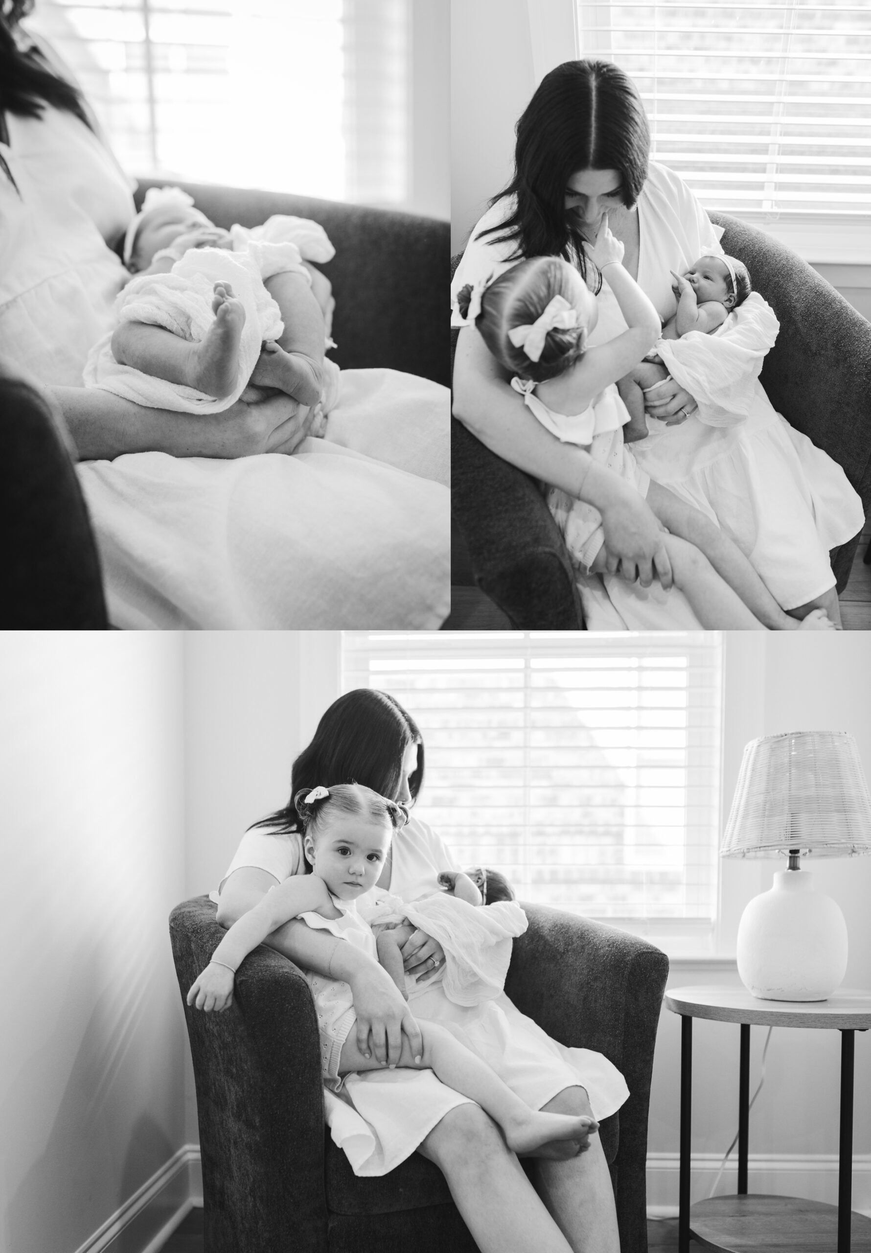 black and white images of mom and baby on a chair | Melissa Sheridan Photography