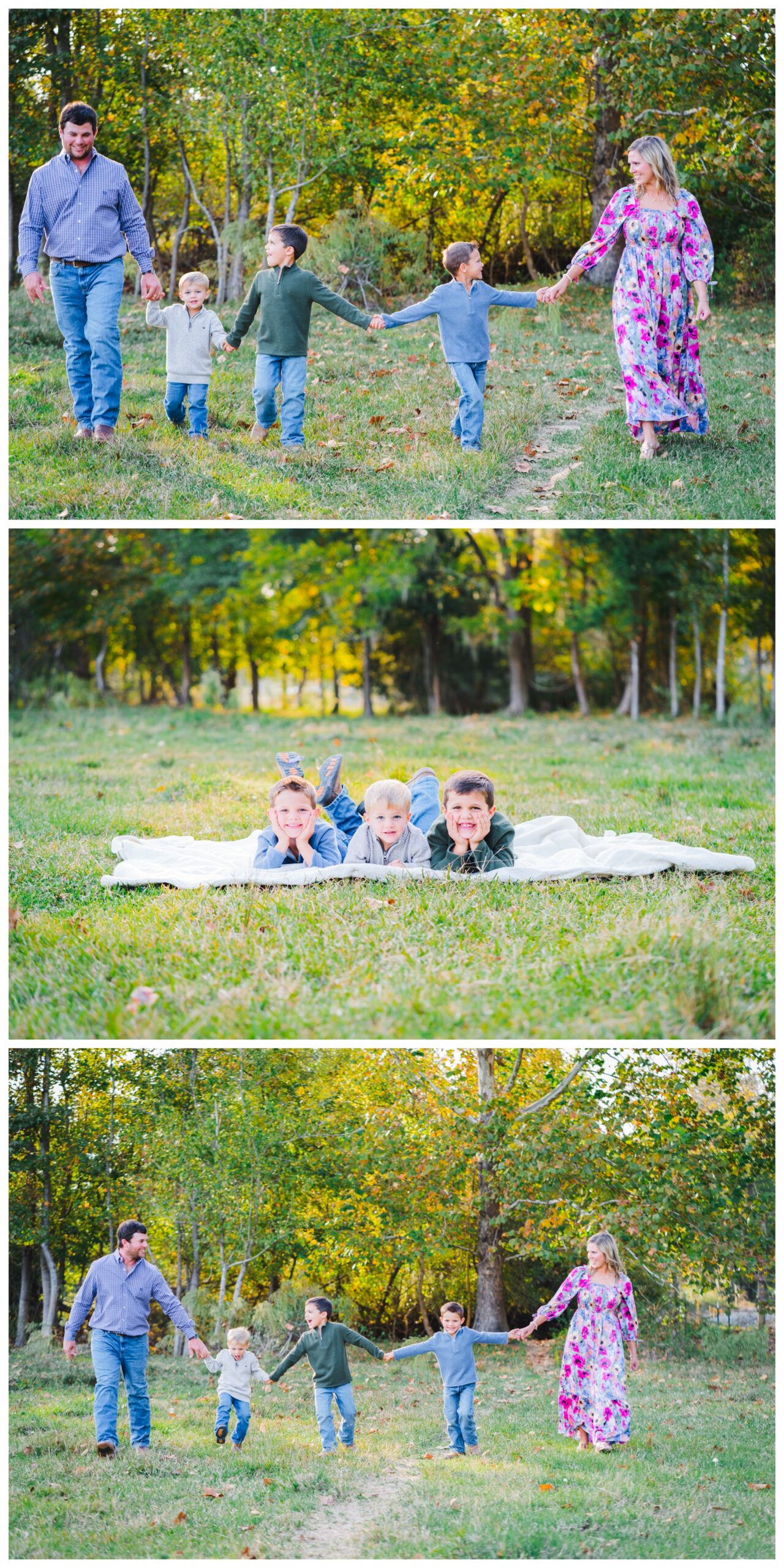 Family of five photos in a field | Family Photographer Northern Virginia
