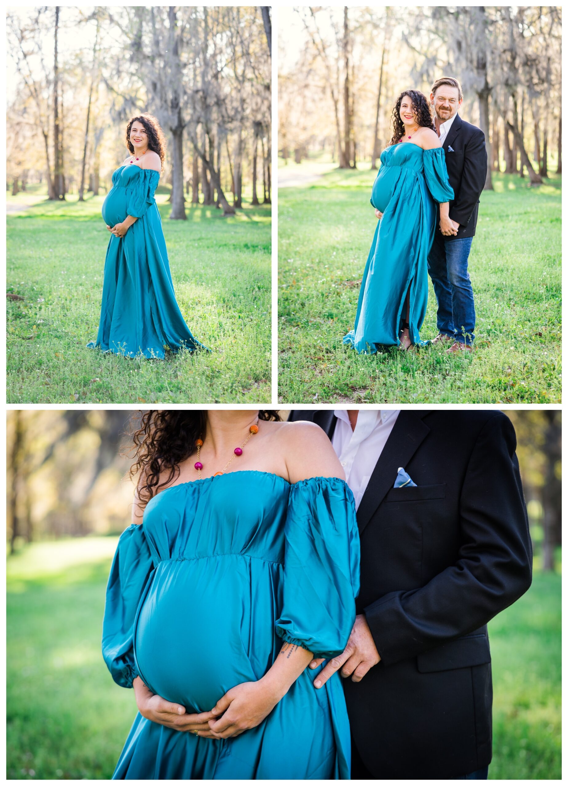 Woman in blue dress for maternity photos | Melissa Sheridan Photography