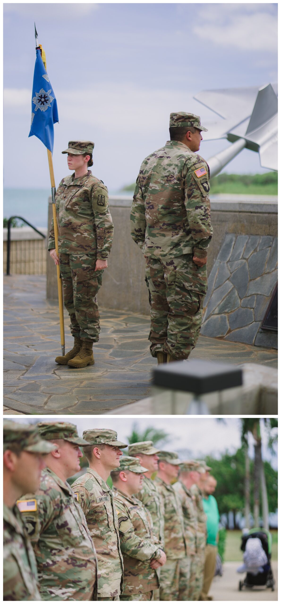 Army military members lined up for ceremony 