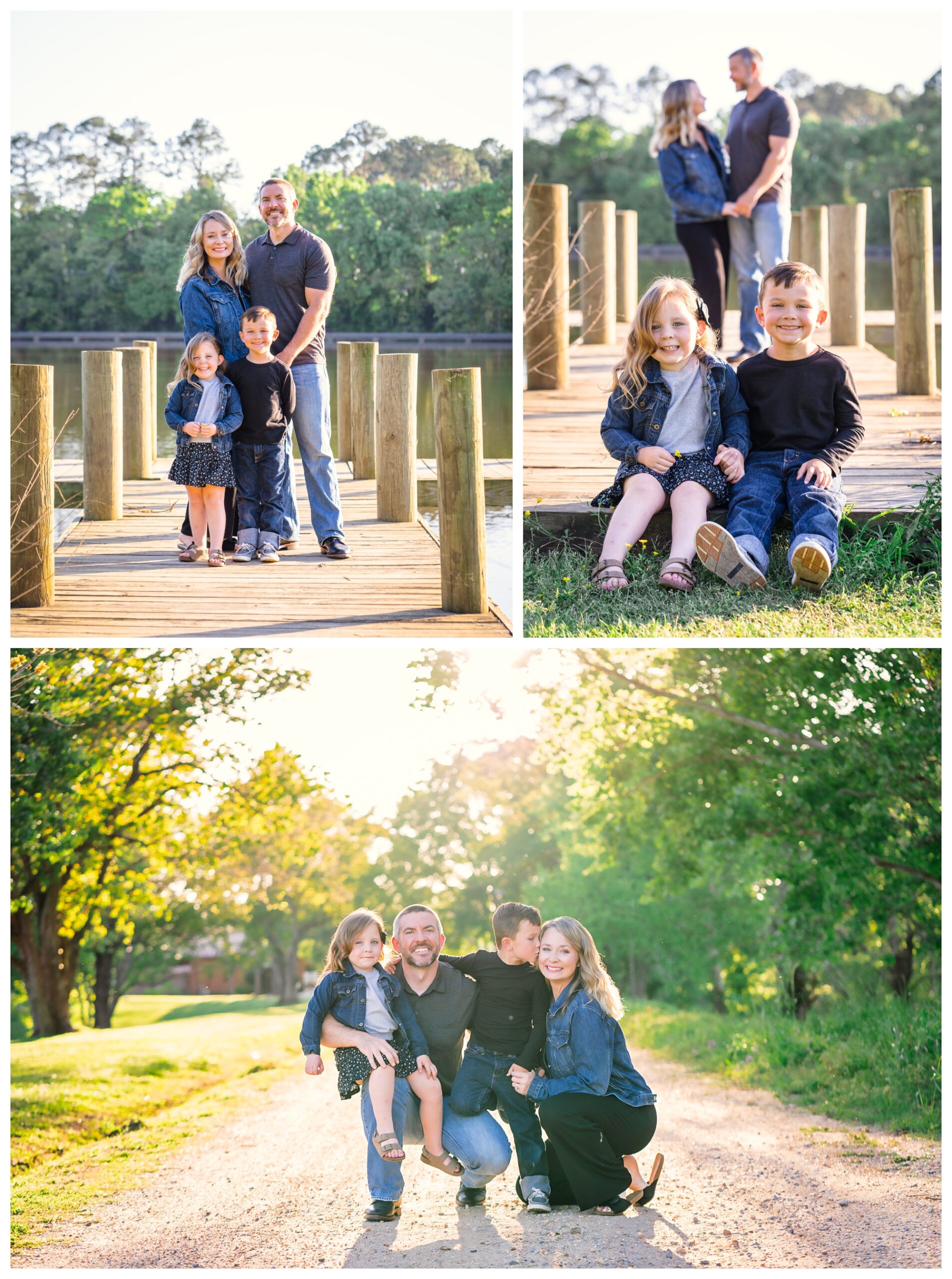 family of four on dock by water | Melissa Sheridan Photography