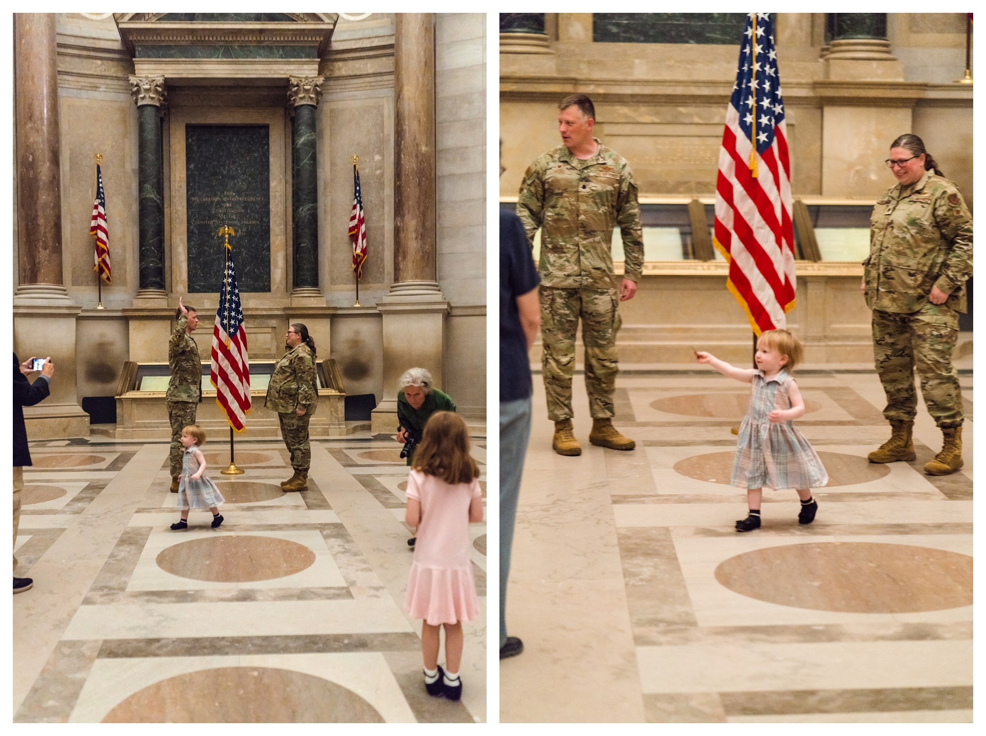 Family at National Archives for Air Force Promotion Ceremony | Melissa Sheridan Photography