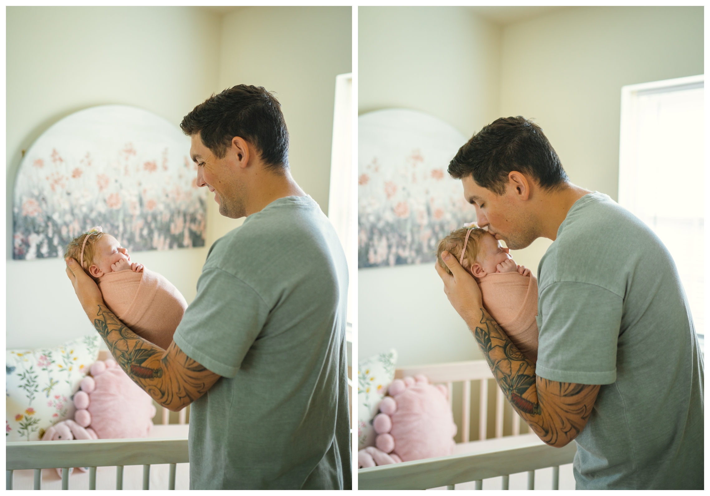 dad holding baby girl in his arms | Melissa Sheridan Photography