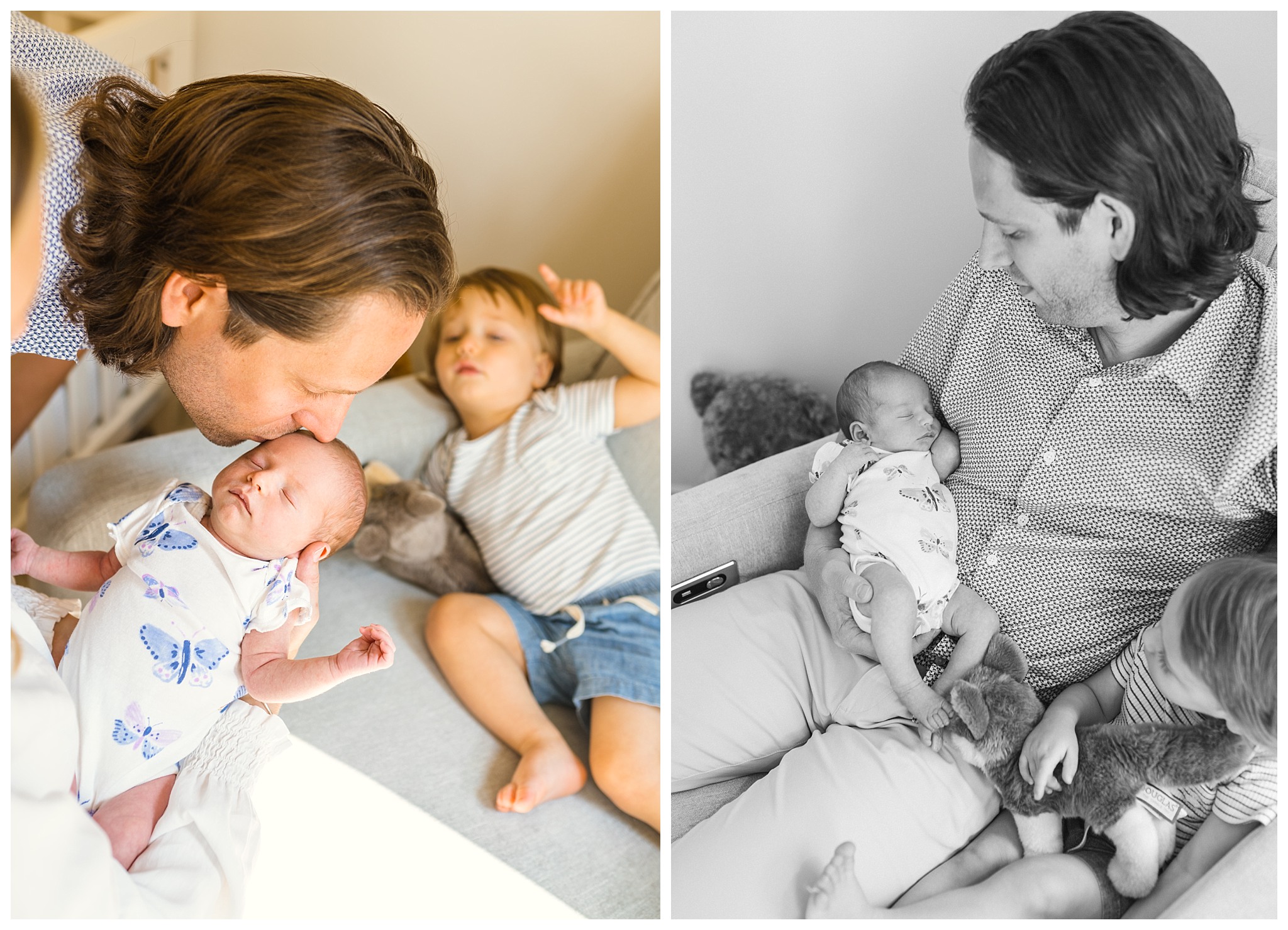 Dad kissing baby girl's head | Melissa Sheridan Photography