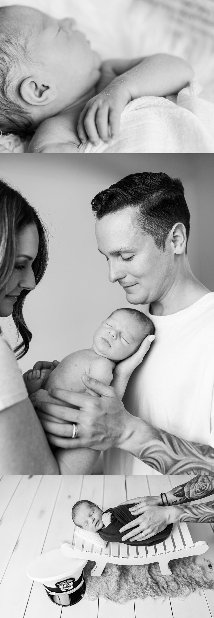 Timeless black and white newborn portraits by Melissa Sheridan Photography