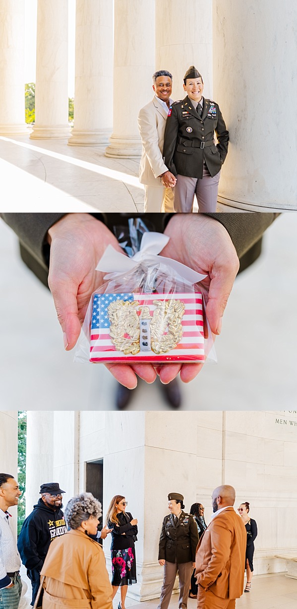 Jefferson Memorial promotion ceremony photos, family portraits at Jefferson Memorial, Washington DC military photographer