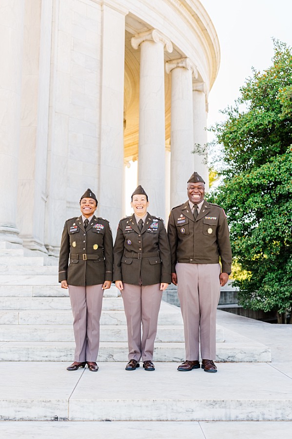 Army promotion at the Jefferson Memorial | Melissa Sheridan Photography